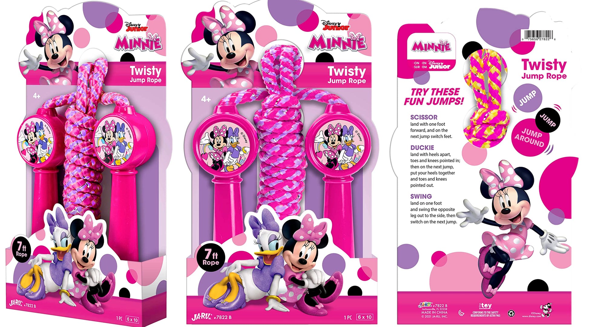 Disney Mickey Minnie & Stitch Kids Jump Rope for Girls (1 Rope Minnie) Indoor Outdoor Playset Skipping Jumping Rope for Kids Children Adults Outdoor