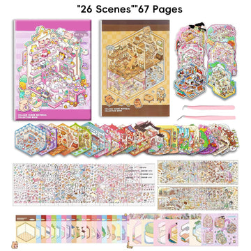 WEINSYT 3D Sticker Scene Book 2-Pack