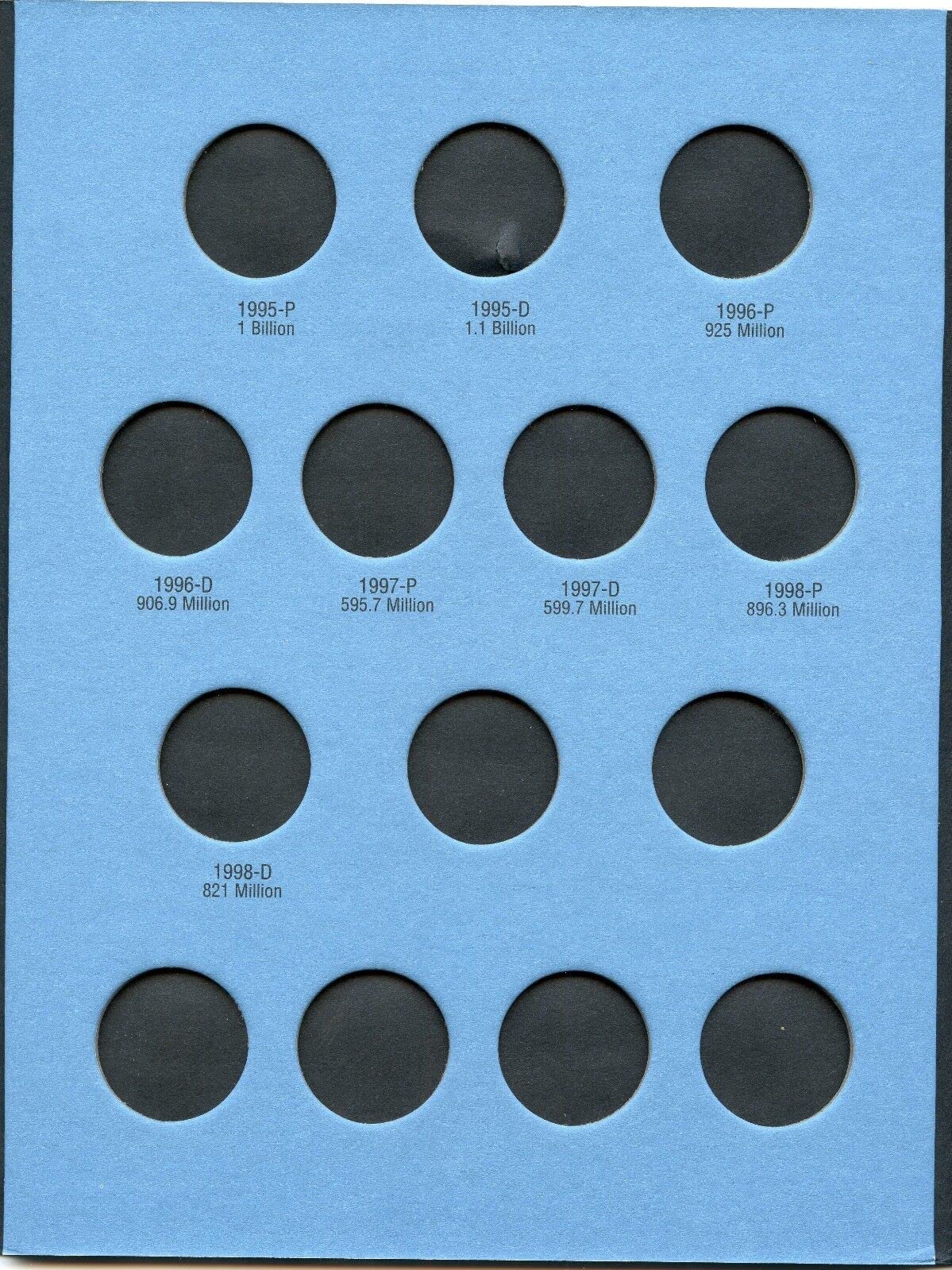 Whitman US Washington Quarter Coin Folder Volume 4 1988 - 1998 #9038
