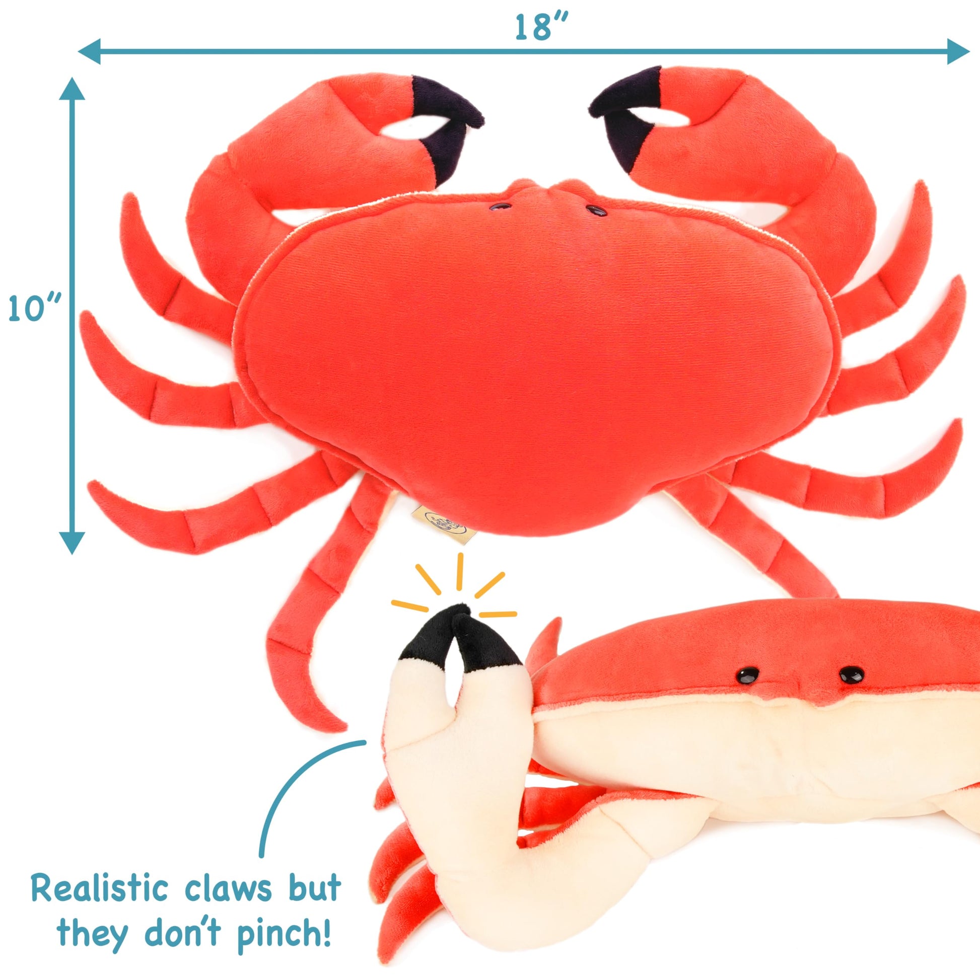 TigerHart Cora The Crab - 19 Inch Stuffed Animal Plush