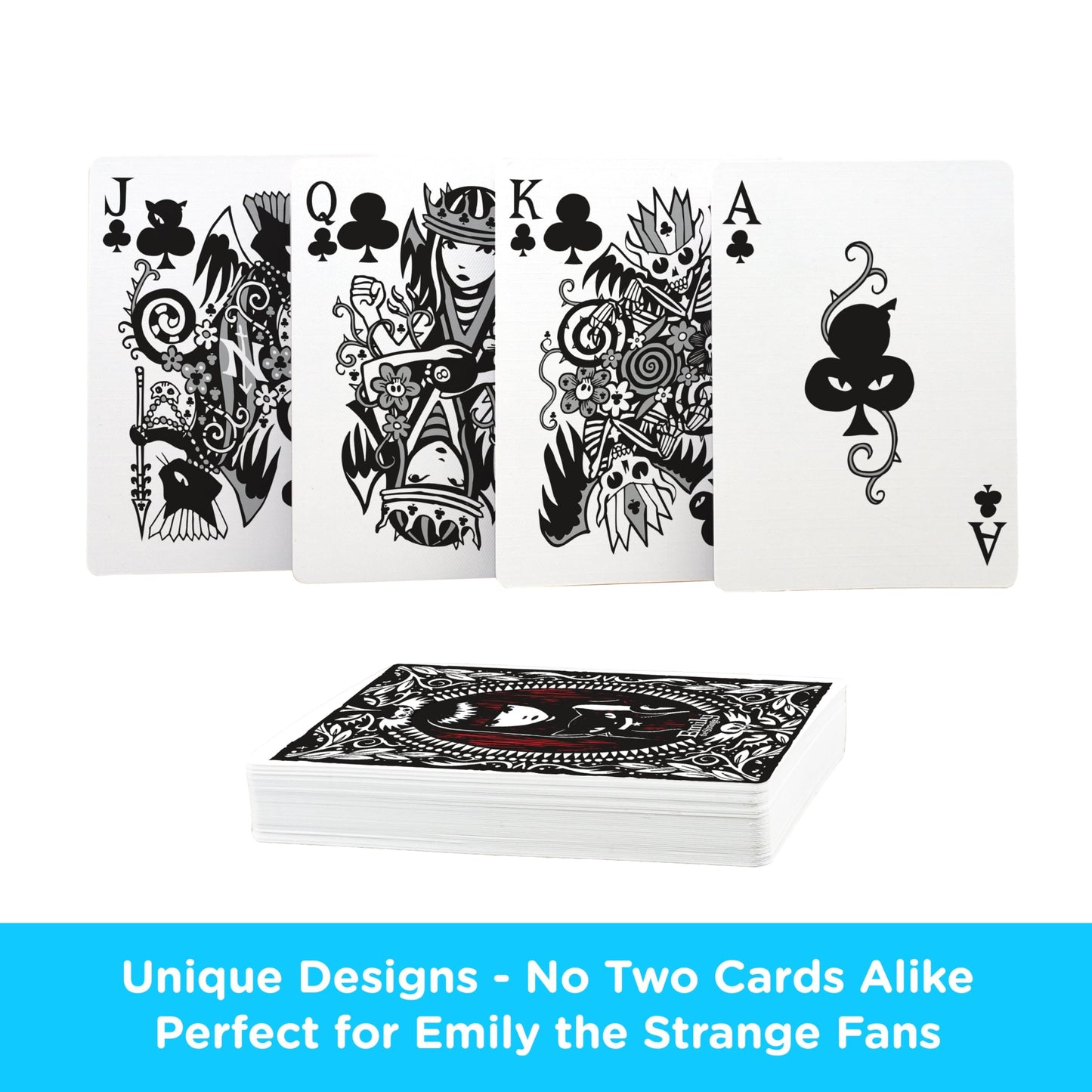 AQUARIUS Emily The Strange Playing Cards - Emily The Strange Themed Deck of Cards for Your Favorite Card Games - Officially Licensed Emily The Strange
