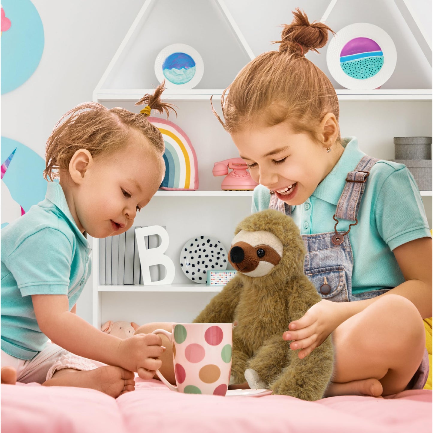 DolliBu Long Arms Hanging Sloth Plush Toy - Super Soft Stuffed Animal Sloth Toy, Cute Plush Wildlife Animal Toys for Kids and Adults - 12 Inches