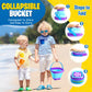 Beach Toys Collapsible Sand Toys 6 PCS Sand Buckets Set for Beach, Pool