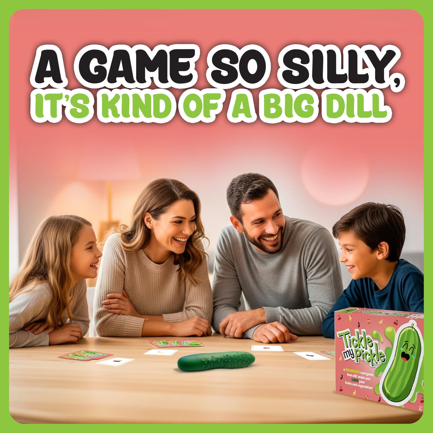 Tickle My Pickle: Hilarious Family Card Game for Kids & Adults - Fast-Paced Fruit & Veggie Fun!