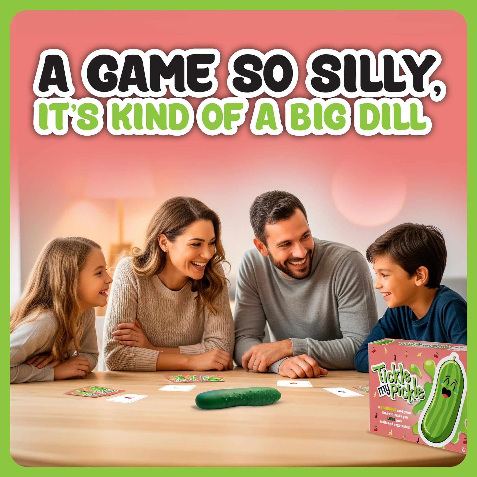 Tickle My Pickle: Hilarious Family Card Game for Kids & Adults - Fast-Paced Fruit & Veggie Fun!