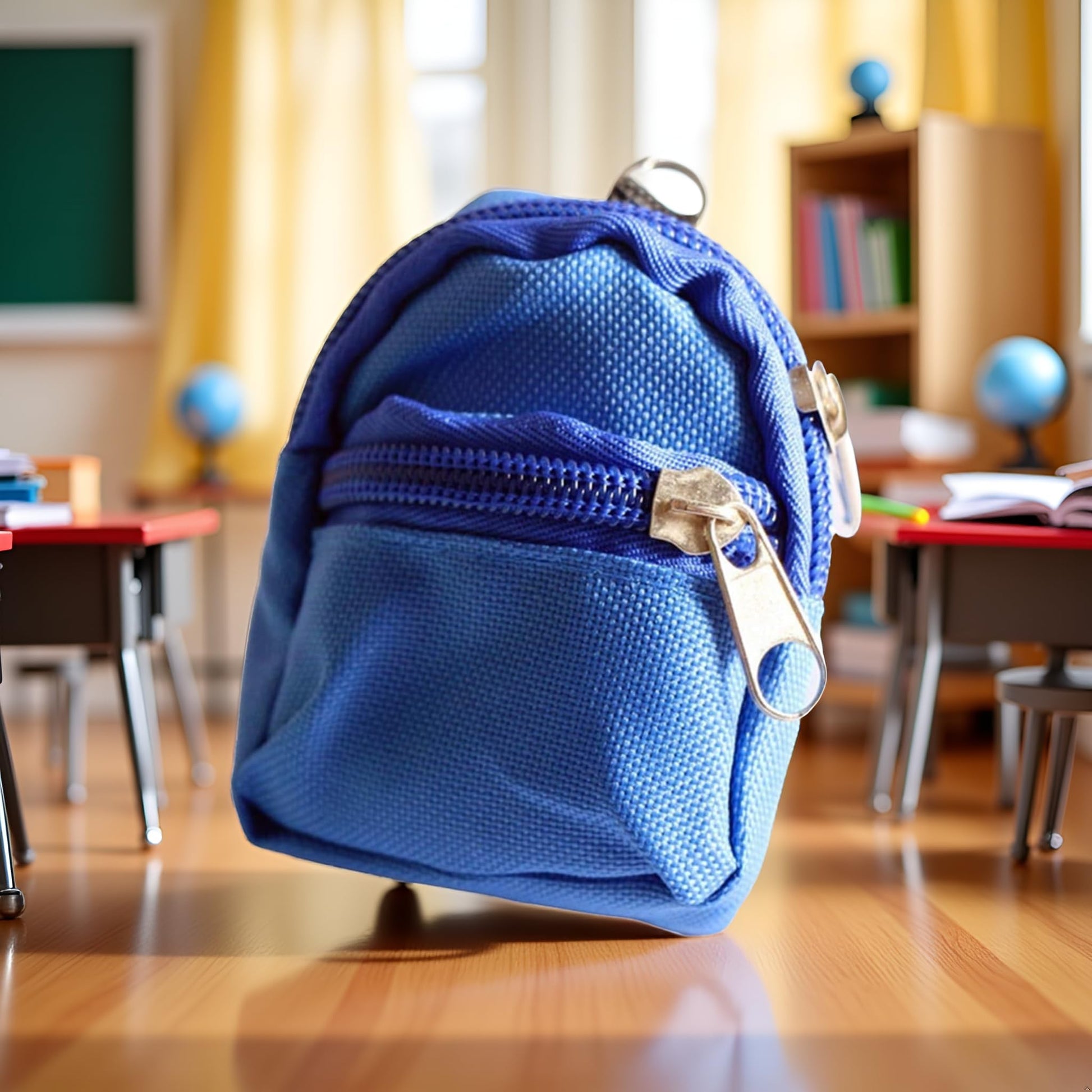 1Pc Blue Mini Doll Backpack School Bag Model Dollhouse School Accessory for 1/6 Scale Dollhouse Décor,Simulation Mini School Bag Model,Dollhouse