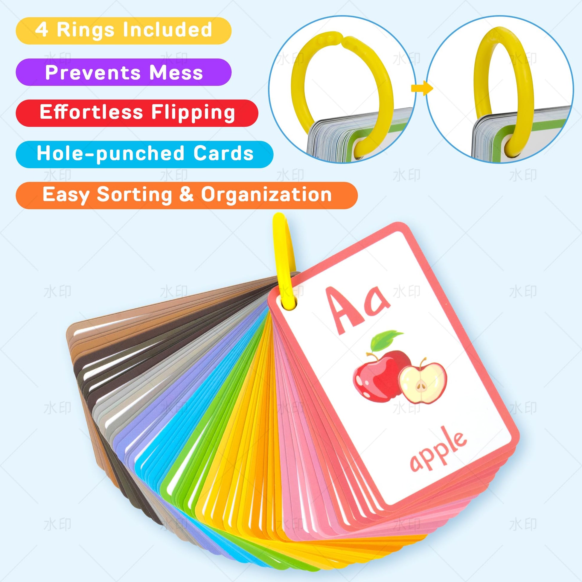 Steve and Maggie Sight Words Flash Cards for Toddlers, 115 PCS Toddler Flash Cards, Phonics Alphabet Numbers Shapes Colors, Preschool Kindergarten