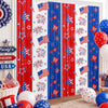 2 Pack 4th of July Foil Fringe Curtains, Red White Blue Patriotic Backdrop Streamers 3.3 x 6.6 ft, American Flag Hanging Decorations for Independence