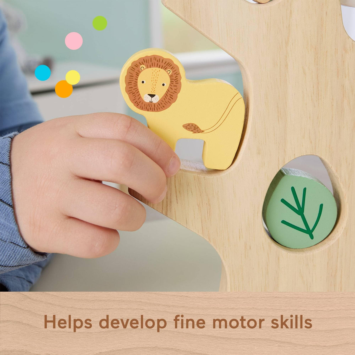 Fisher-Price Wood Stacking Toy Balance Tree, 10 Wooden Pieces for Developmental Play Preschool Kids Ages 3+ Years