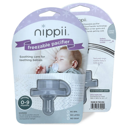Nippii Freezable Teething Pacifier, Baby Teether Toys 0-9 Months, BPA Free