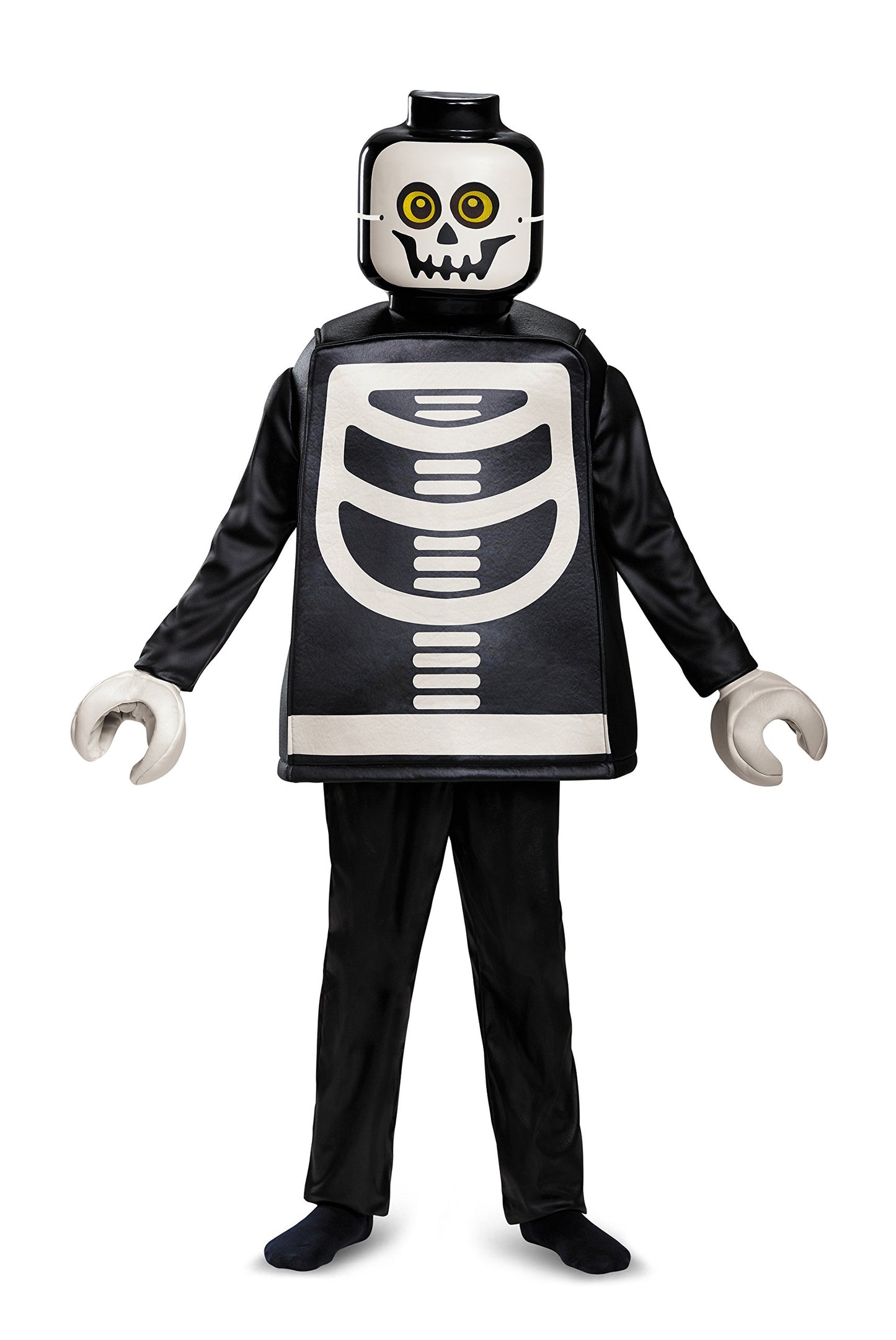 Disguise Lego Skeleton Deluxe Costume, Black, Small (4-6)