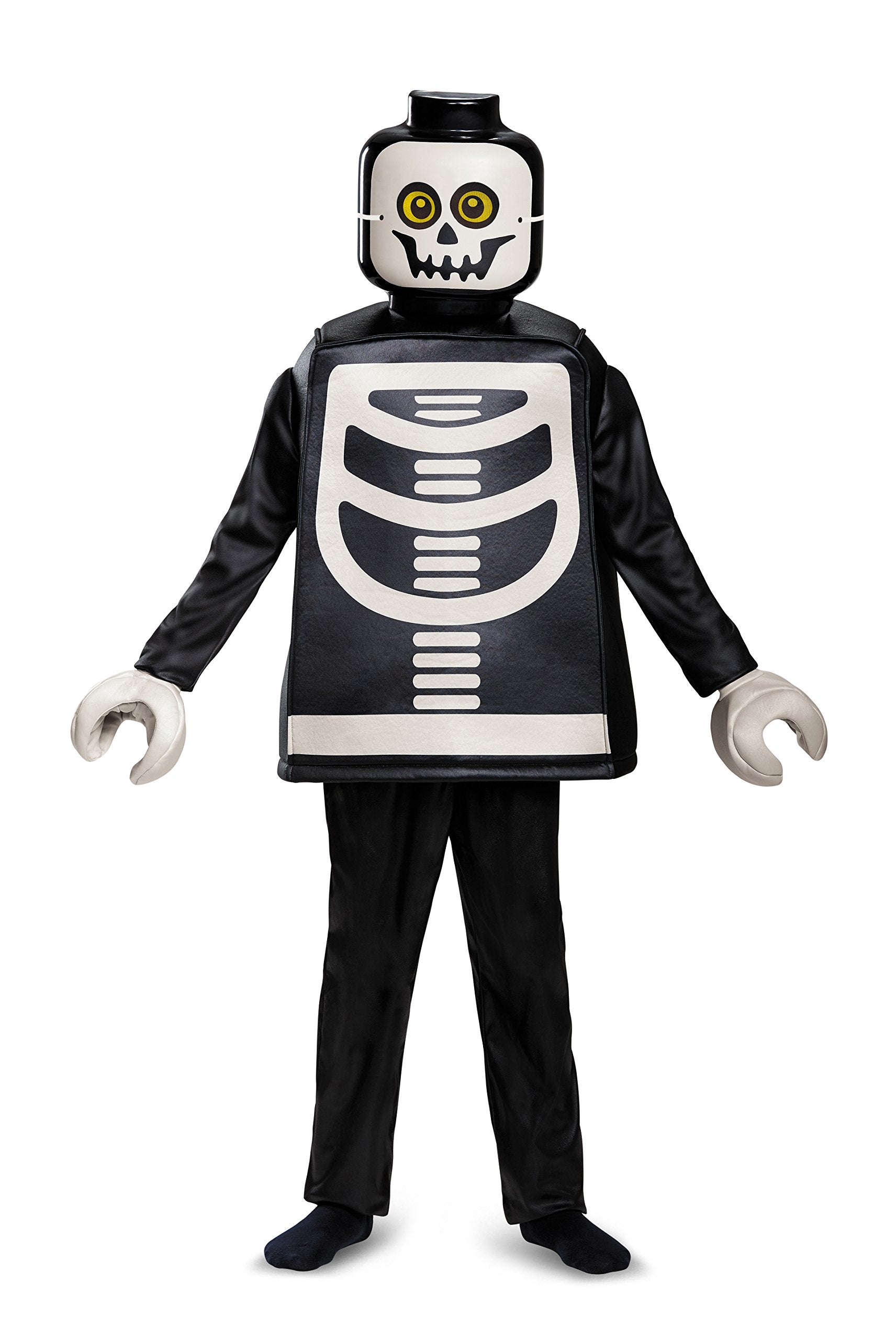 Disguise Lego Skeleton Deluxe Costume, Black, Small (4-6)