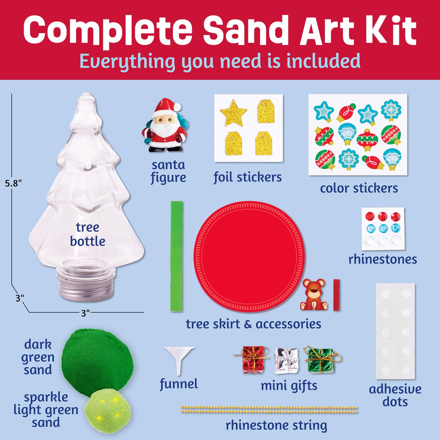 Creativity for Kids Sand Art Christmas Tree Kit | Layer, Design & Create Your Own Sparkly Tree | DIY Screen Free Summer Arts & Crafts for Kids