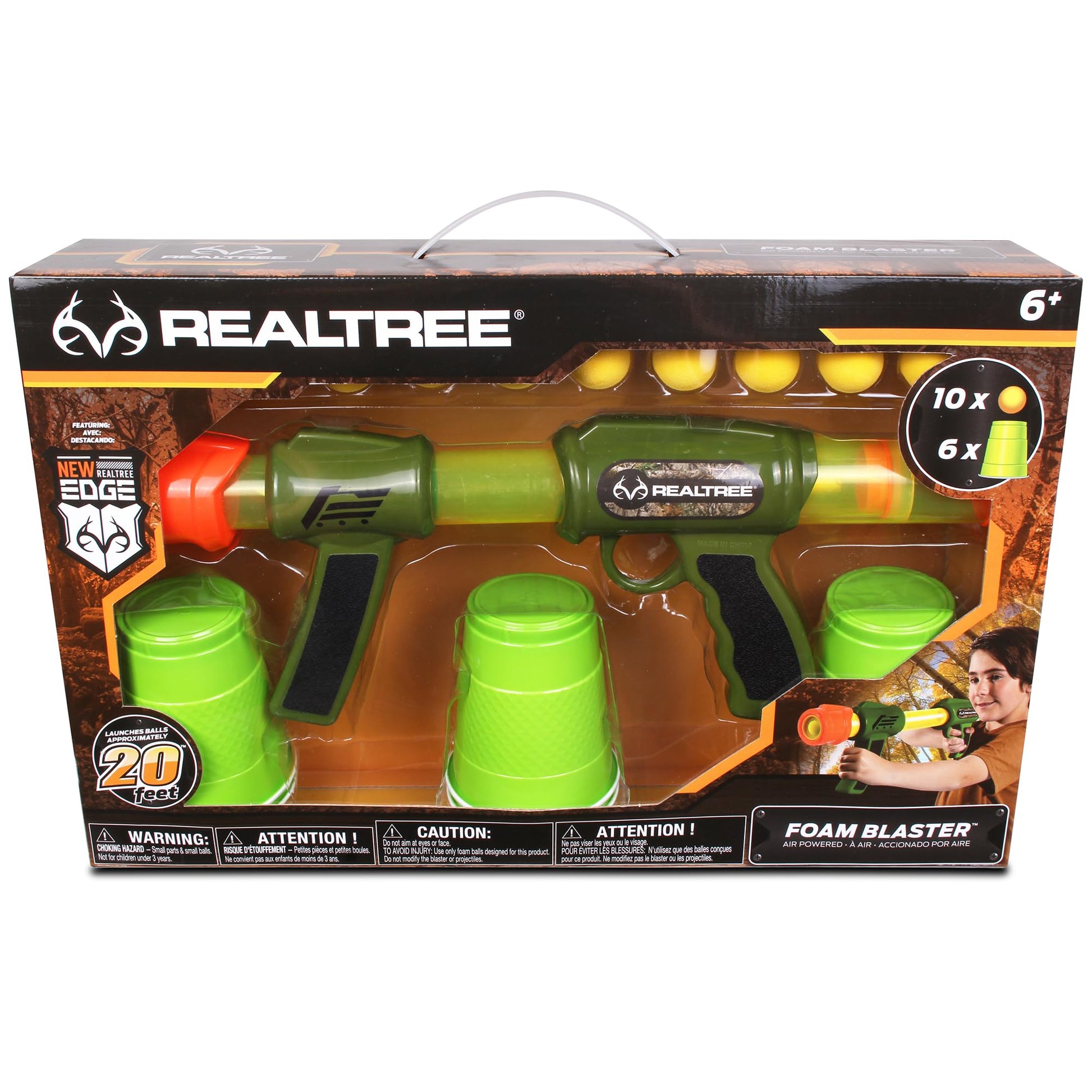 RealTree NKOK Foam Ball Blaster Set - 19.5 in, 10 Balls & 6 Cups, Ages 6+