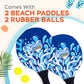Sunlite Sports Beach Paddle Game Set, 2 Paddles and 2 2 Balls, Perfect for Backyard Fun or Outdoor or Beach or Lawn., Blue