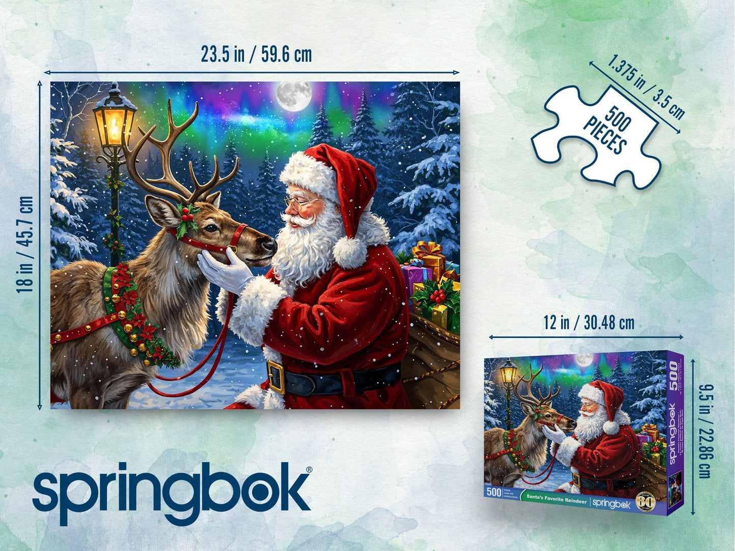Springbok Santa's Favorite Reindeer 500 Piece Jigsaw Puzzle for Adults