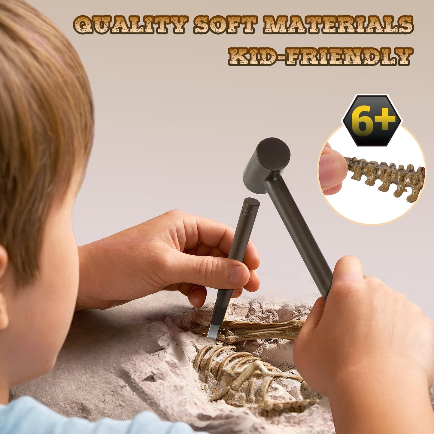 VIBIRIT Dig Up Dinosaurs Skeleton Set,Dinosaur Digging Fossil Kit Model Toys,Excavation Kits for kids5-12year,Educational Realistic Toys
