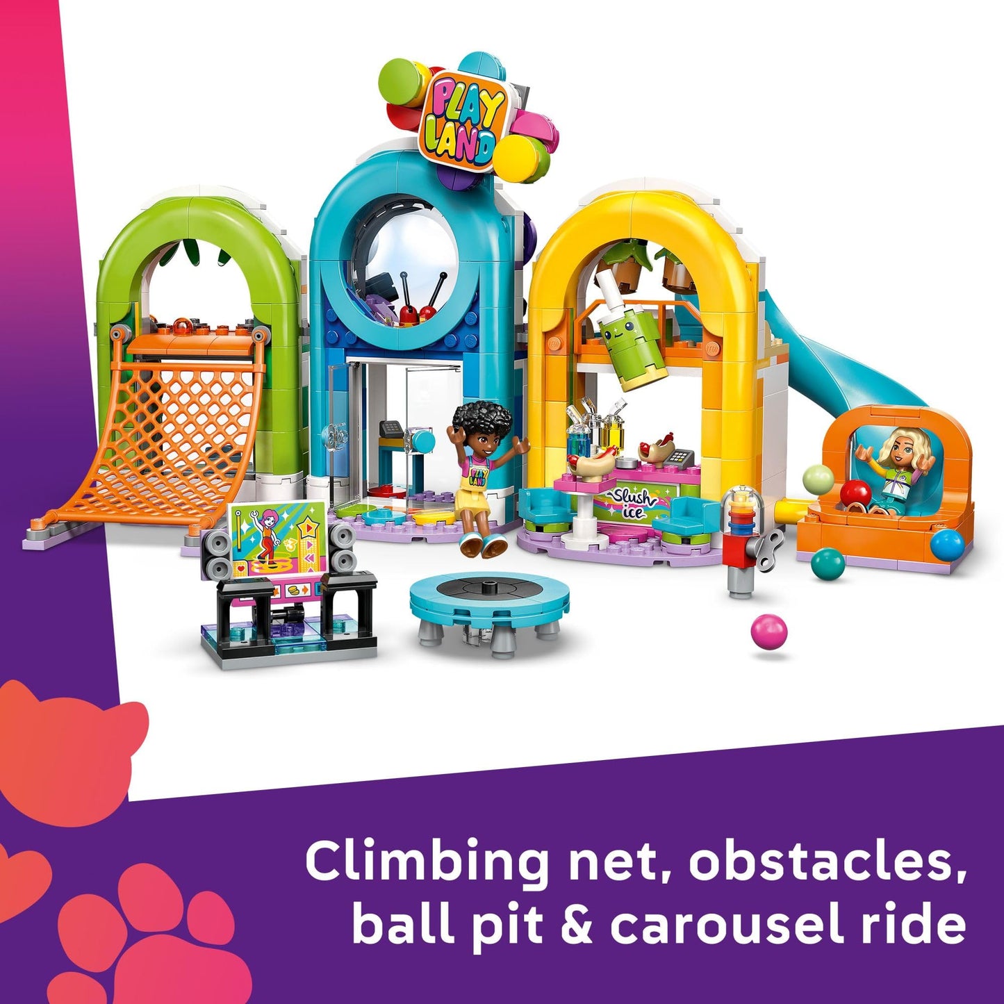 LEGO Friends Fun Indoor Playground Building Toy for Girls & Boys - Pretend Play Set for Kids, Ages 7+ - W/Sonia, Liann & Nova Minidolls & Accessories