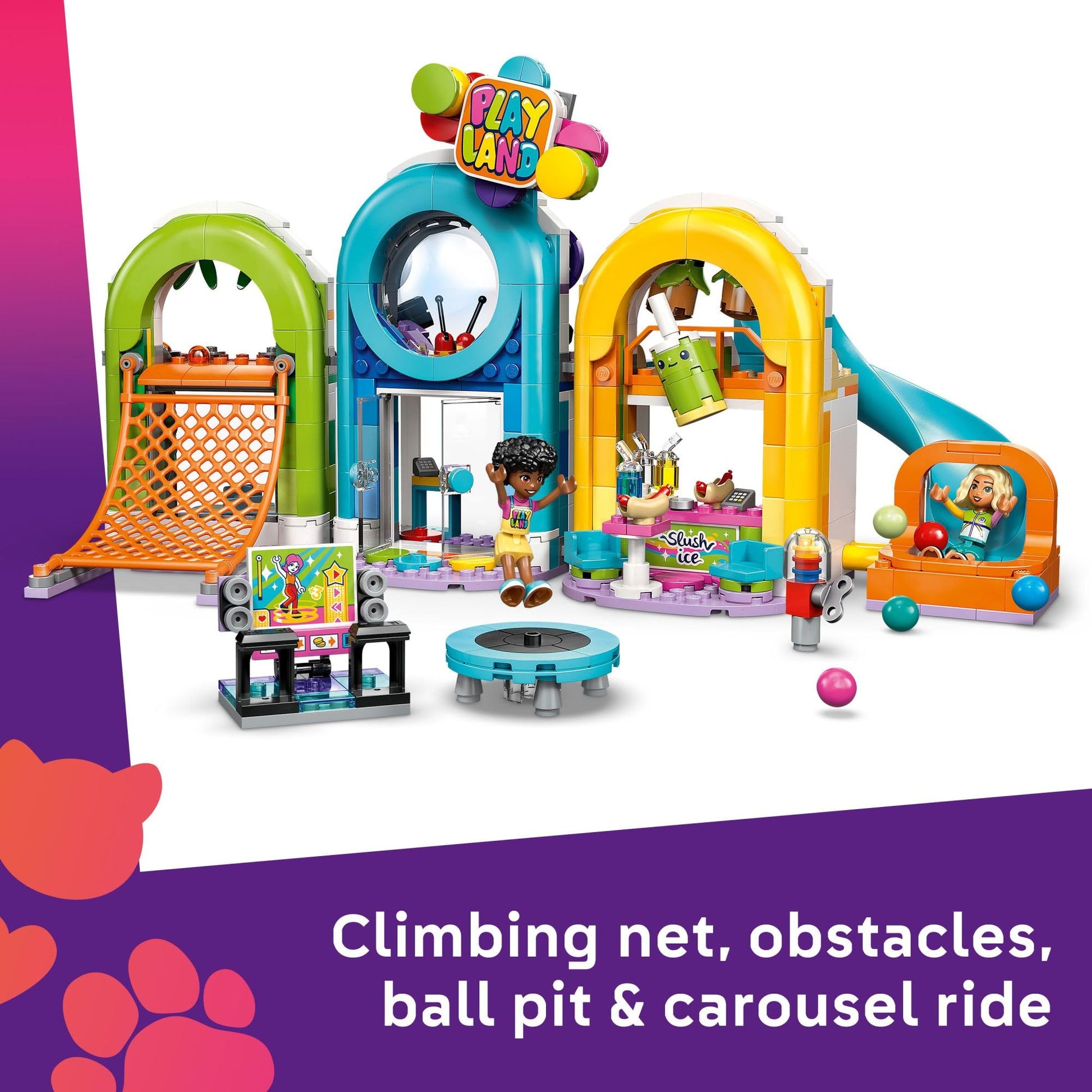 LEGO Friends Fun Indoor Playground Building Toy for Girls & Boys - Pretend Play Set for Kids, Ages 7+ - W/Sonia, Liann & Nova Minidolls & Accessories