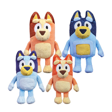 Bluey Heeler Family Stuffed Animals Set of 4, 7-8”, Soft Bingo, Bandit, and Chilli Plush Figure Toys, Cuddly Plush Toys for Kids Ages 3+