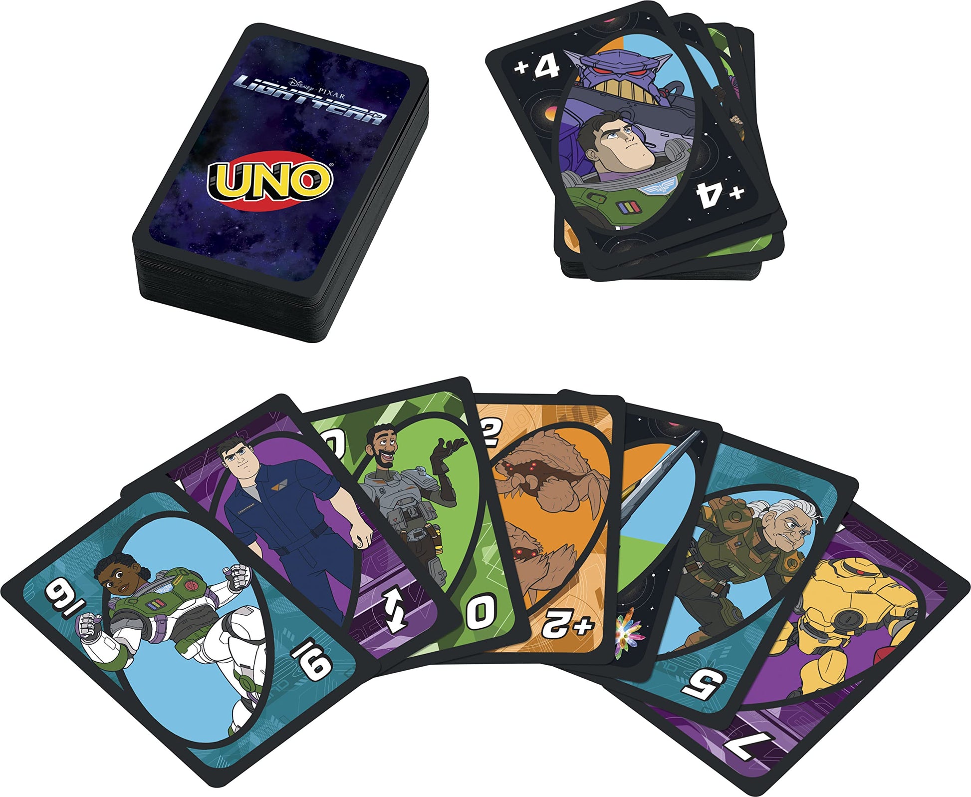 Mattel Games UNO Disney and Pixar Lightyear Card Game in Collectible Storage Tin, Movie-Themed Deck for Kids, Adults, Families & Parties, 2 to 10