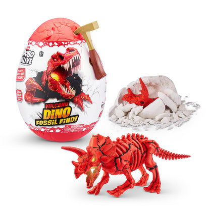 Robo Alive Volcano Dino Fossil Find Triceratops by ZURU Boys Age 5+ Dig and Discover, STEM -Excavate Prehistoric Fossils, Educational Toys, Great