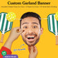 Big Dot of Happiness Custom Pickleball Face Cut Out Garland Banner, Personalized Sports Birthday or Retirement Party Decor, 30 Feet of Cord, 5 Photo