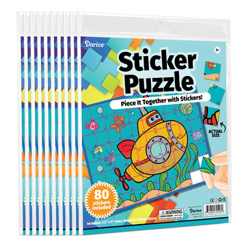 Darice Princess Castle Sticker Puzzle - 80 Go Carts Stickers by Number - Fine Motor Skill Learning Toy - Piece It Together Activity & Gift for Kids