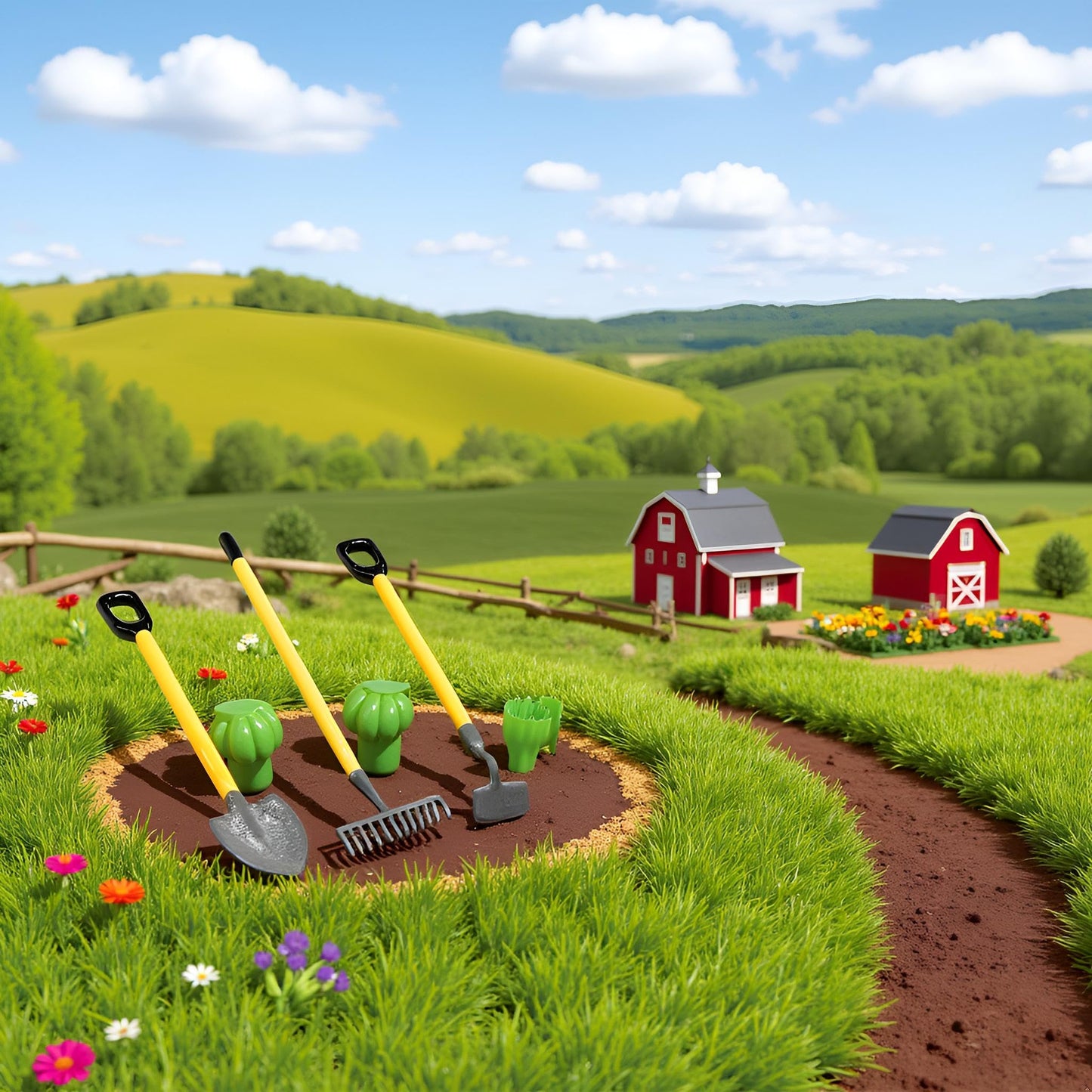 6Pcs 1/12 Miniature Shovel Rake and Hoe Farm Tools Dollhouse Decoration Accessories Yard Supplies Scene Model Set Decor Accessories, Dollhouse