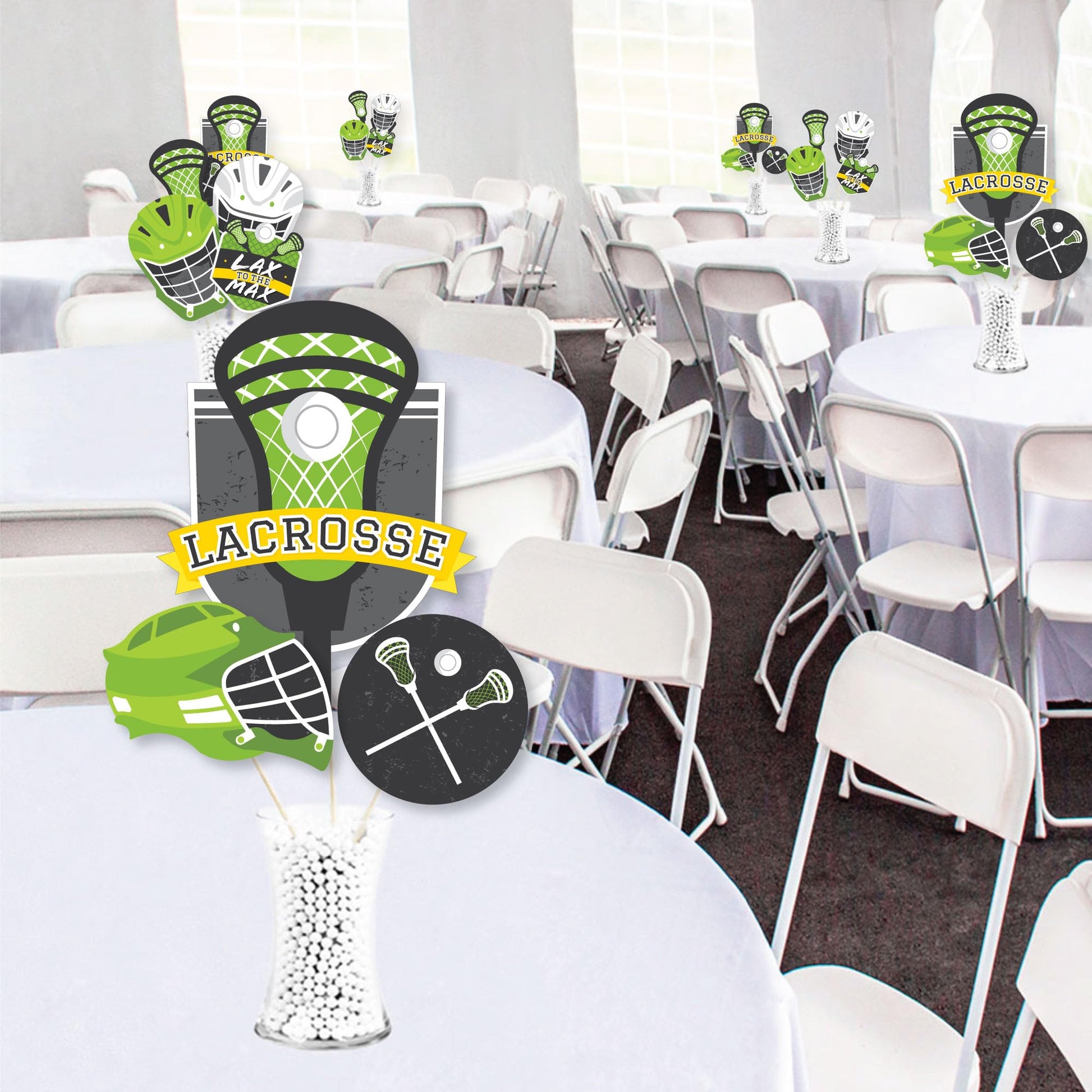 Big Dot of Happiness Lax to the Max - Lacrosse - Party Centerpiece Sticks - Showstopper Table Toppers - 35 Pieces