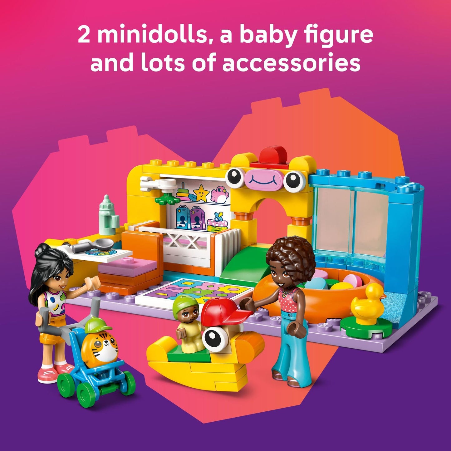 LEGO Friends Aliya's Baby Sister's Playroom Building Toy - Pretend Play Set for Kids, Girls and Boys, Ages 6+ - with 2 Minidolls, Baby Figure, and