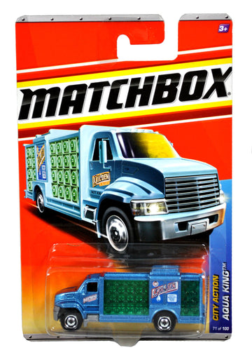 Mattel Year 2010 Matchbox MBX City Action Series 1:64 Scale Die Cast Car #71 - "Golden Valley" Metallic Blue Water Delivery Truck AQUA KING