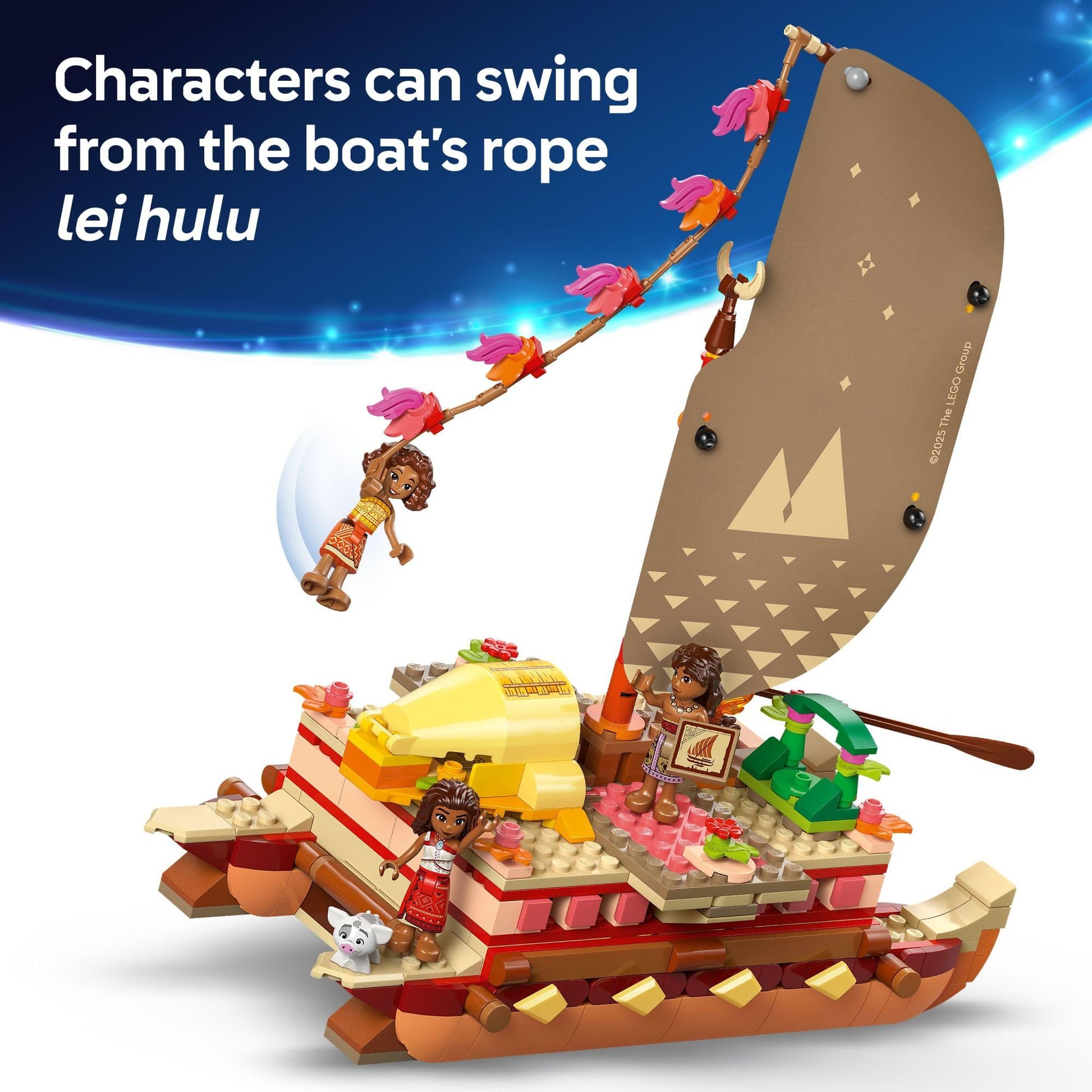 LEGO Disney Moana's Adventure Canoe Building Toy Set - Pretend Play Toy Boat for Kids, Girls & Boys, Ages 6+ - Disney Gift Idea for Fans of Moana