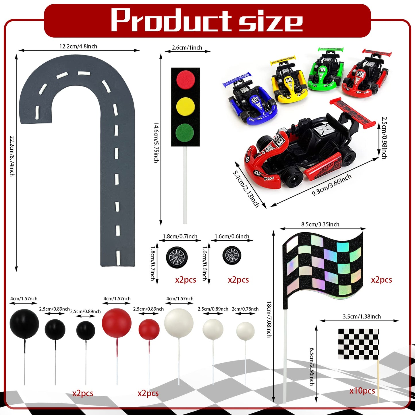 Racing Car Cake Decoration Car Cake Topper Racing Party Favors for Kids Birthday Supplies Baby Shower