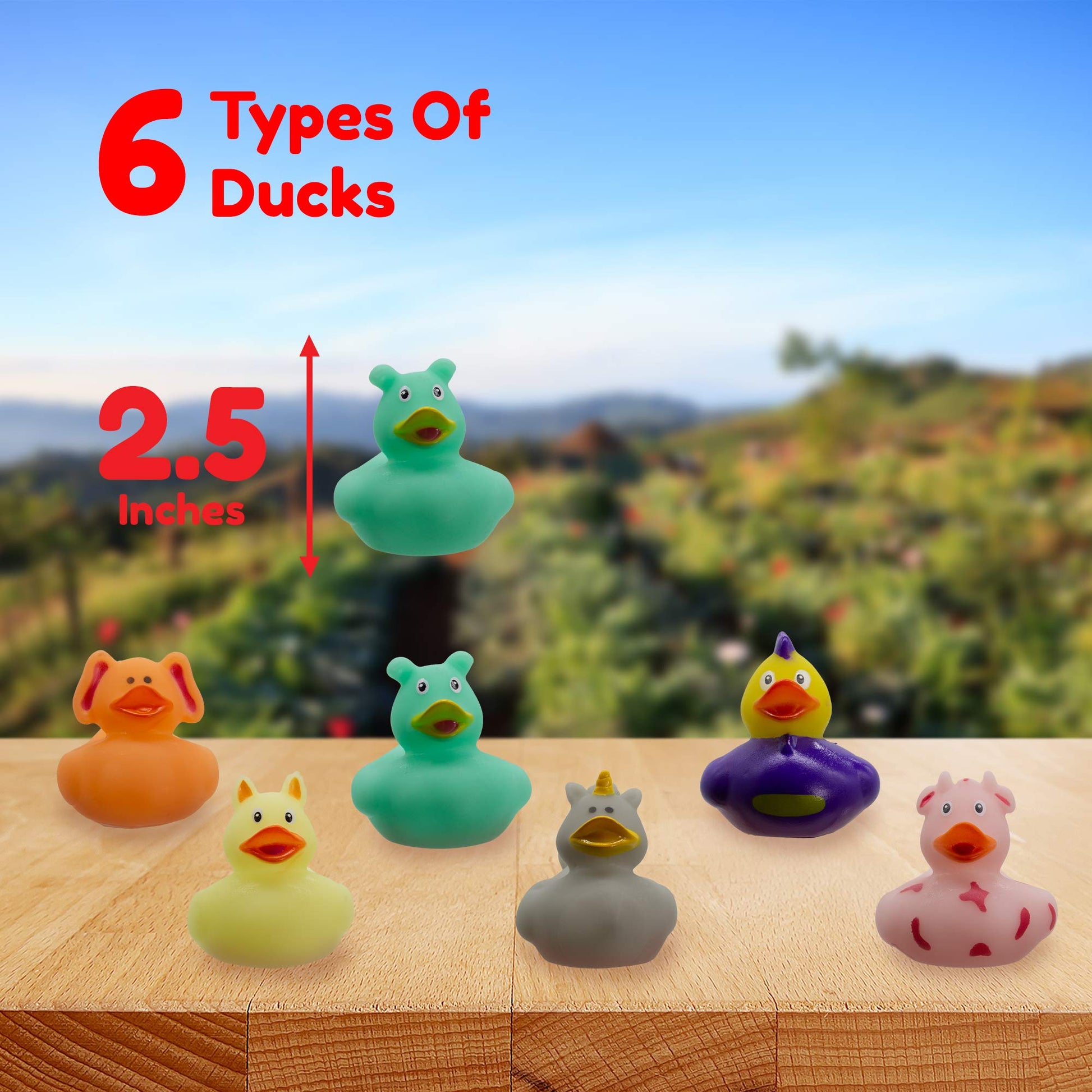 Windy City Novelties - 50 Pack - 2” Mini Farm Animal Rubber Duckies in Assorted Designs