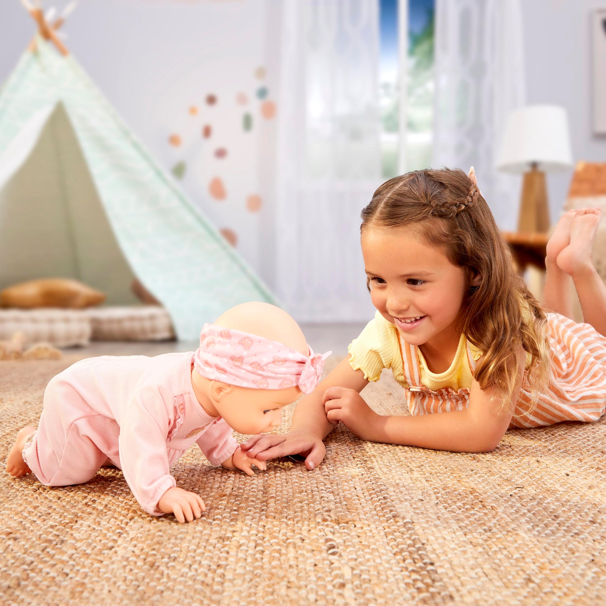 Baby born Learn to Walk Baby Doll Annabell - Blue Eyes: Realistic Features for Kids Ages 3+, Walks, Crawls, Sits & Kicks, Eyes Open & Close, Multiple