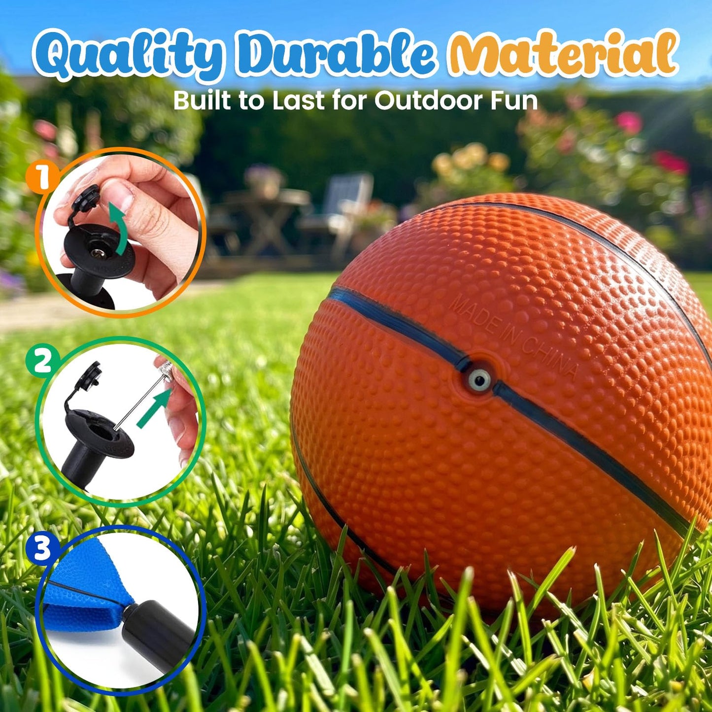 3 otters 6 Pack Mini Basketballs, 7.5 Inch Basketball Set with Pump