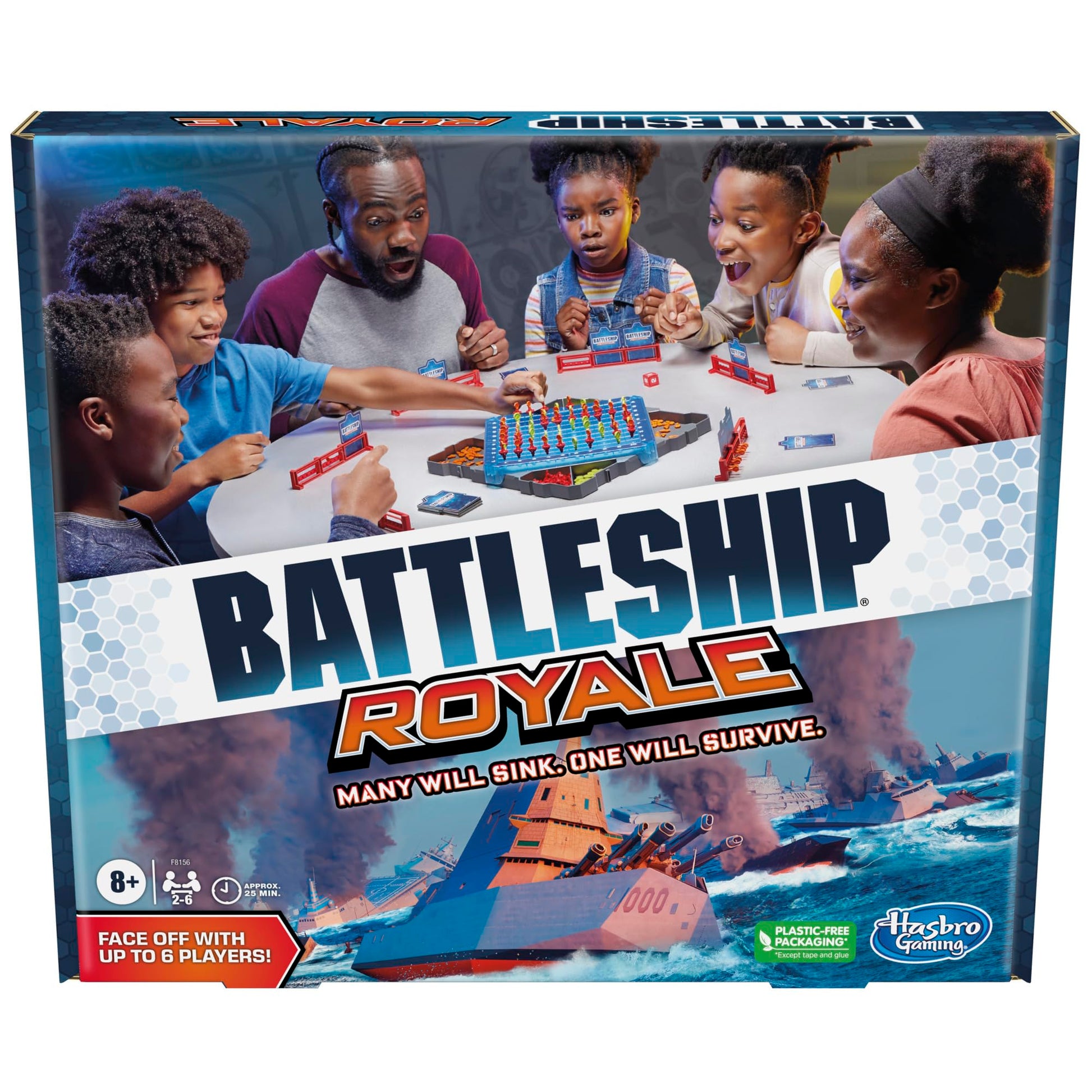 Hasbro Gaming Battleship Royale Edition Game for 2 to 6 Players, Battleship Party Board Game for Groups, Family Games for Ages 8 and Up, (Amazon