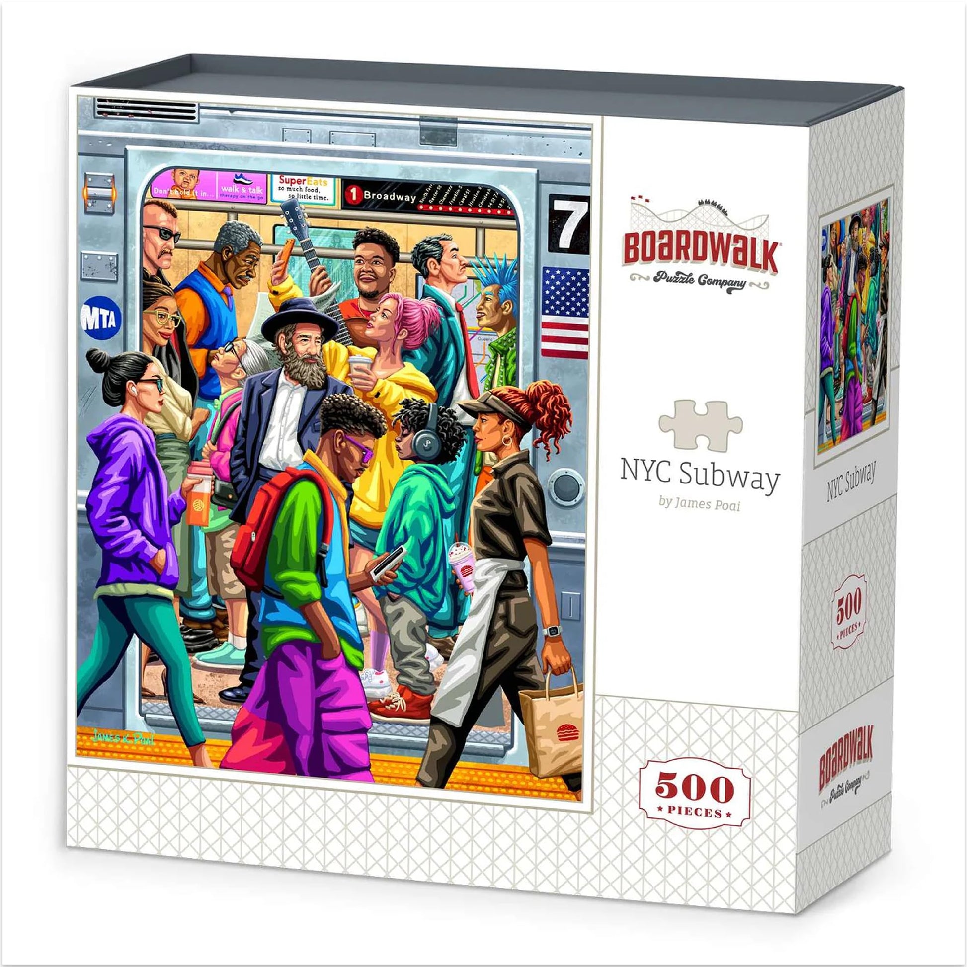 Boardwalk Puzzles NYC Subway, 500 Piece Jigsaw Puzzle for Adults, 16 x 20 Inches, Made in USA