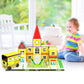 PicassoTiles 3-in-1 Theme Set School Hospital Police Station Magnet Self Adhesive Backing Stick-On Sheet Combo w/Car Magnet Building Block Playset