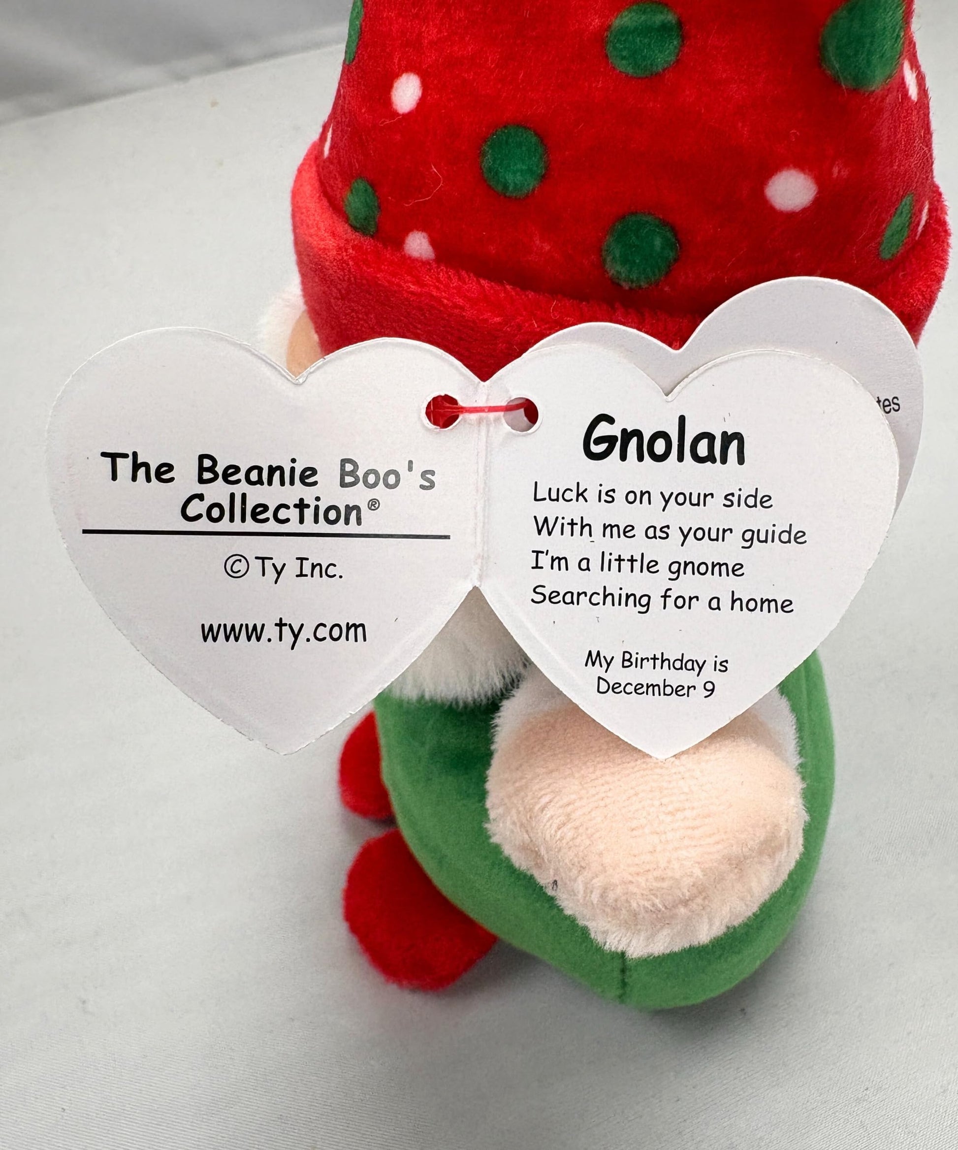 TY Beanie Boo Regular 15 cm Gnolan Gnome Green Xmas 2023