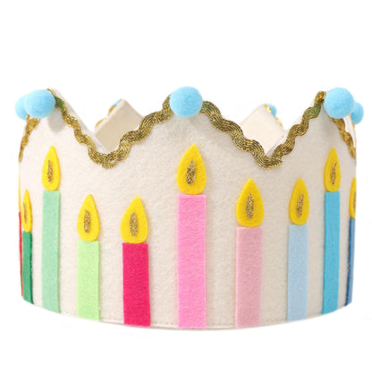 LINGANA Customizable Felt Party Crown for Kids, Toddlers, Adults, Baby Girls - Photo Prop, Birthday Tradition
