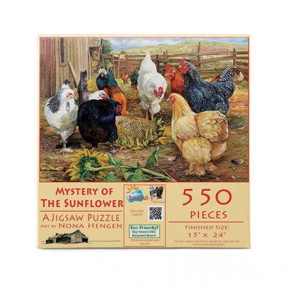 SUNSOUT INC - Mystery of the Sunflower - 550 pc Jigsaw Puzzle by Artist: Nona Hengen - Finished Size 15" x 24" - MPN# 76035