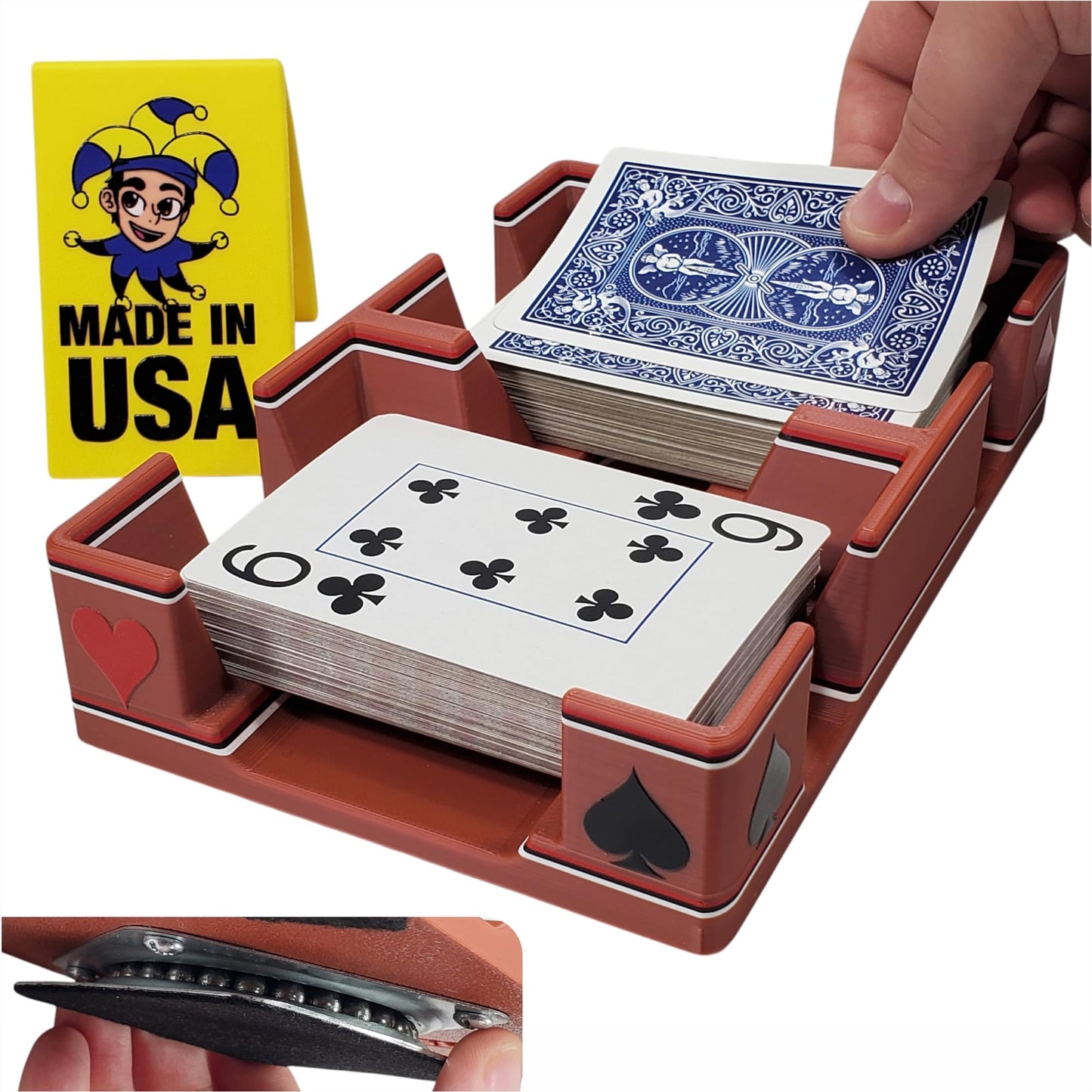 Ritzy 2 Deck Swivel Playing Card Tray, 1-2 Decks: US Made(Steampunk Copper)
