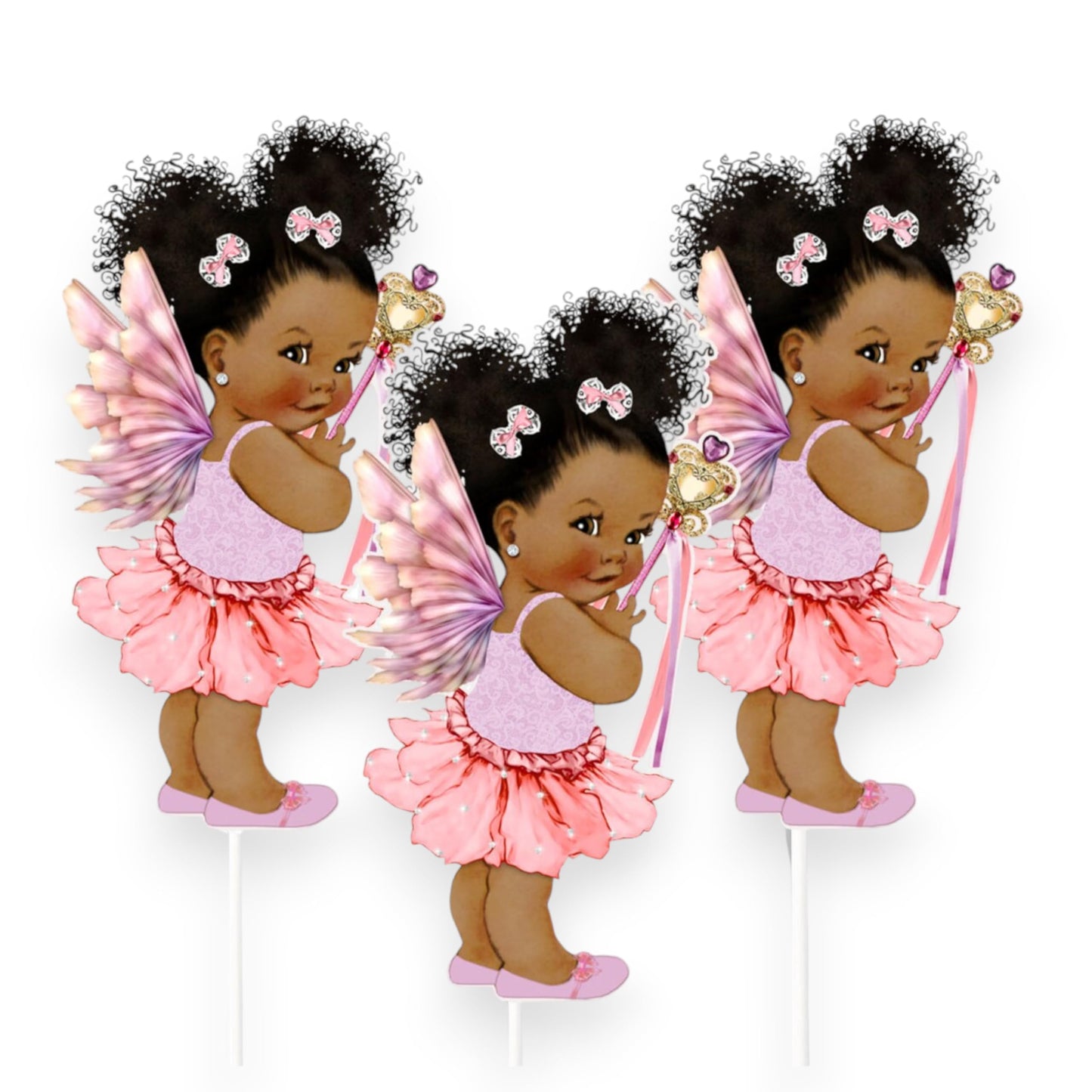Fairy Princess African American Centerpieces, Fairy Table Party Decoration