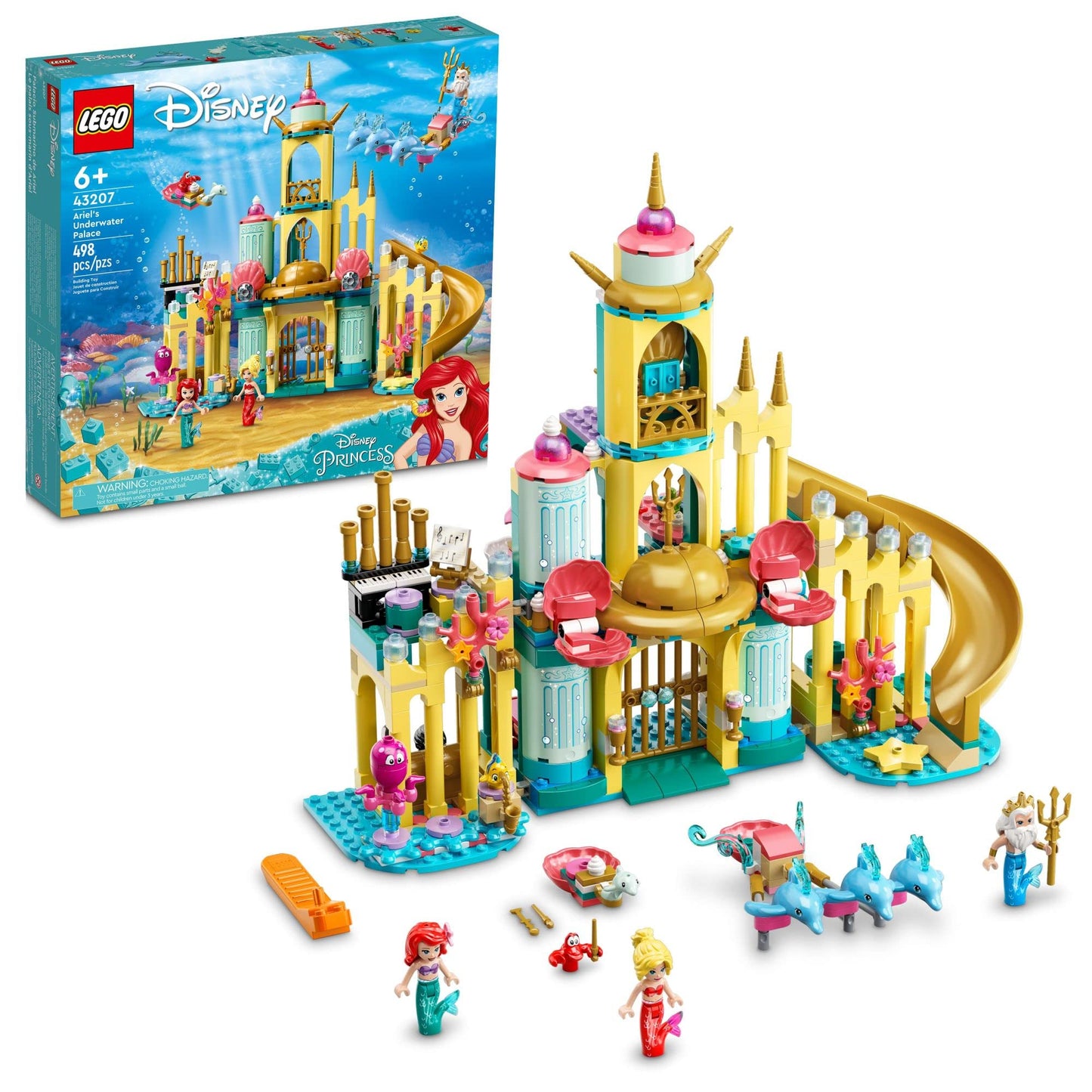 LEGO Disney Princess Ariel’s Underwater Palace 43207, Buildable Castle Toy, Present Idea for Kids, Girls and Boys Aged 6+ with The Little Mermaid