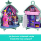 Polly Pocket Mini Toys, Holiday Stackable Compact Playset Bundle with Micro Doll, Accessories, Pet Animal, Travel Toy with Clip