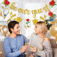 QAMEGX Gold Be Our Guest Banner, Glitter Cartoon Princess Birthday banner Cartoon Theme Party Banner Baby Shower Birthday Party Decorations For Girls