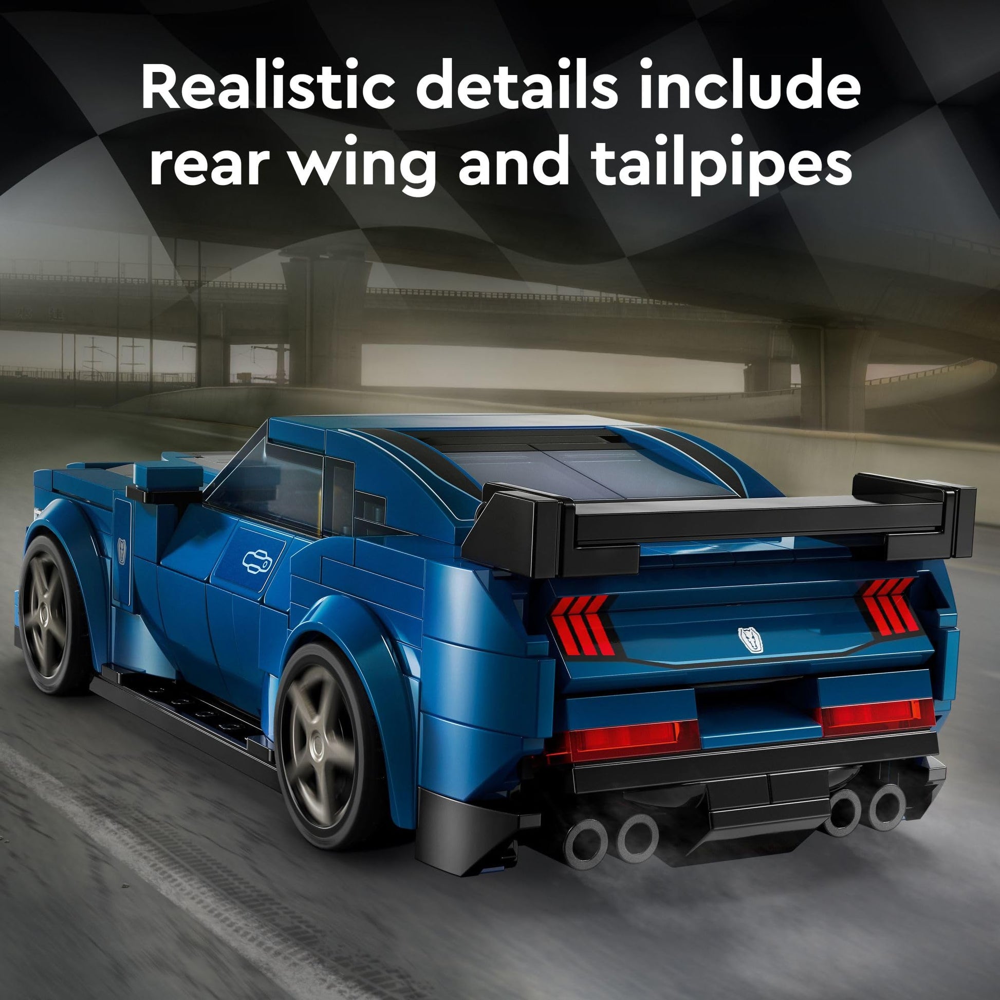 LEGO Speed Champions Ford Mustang Dark Horse Sports Car Toy, Buildable Ford Mustang Toy for Kids, Blue Car Model Set, Gift Idea for Boys and Girls