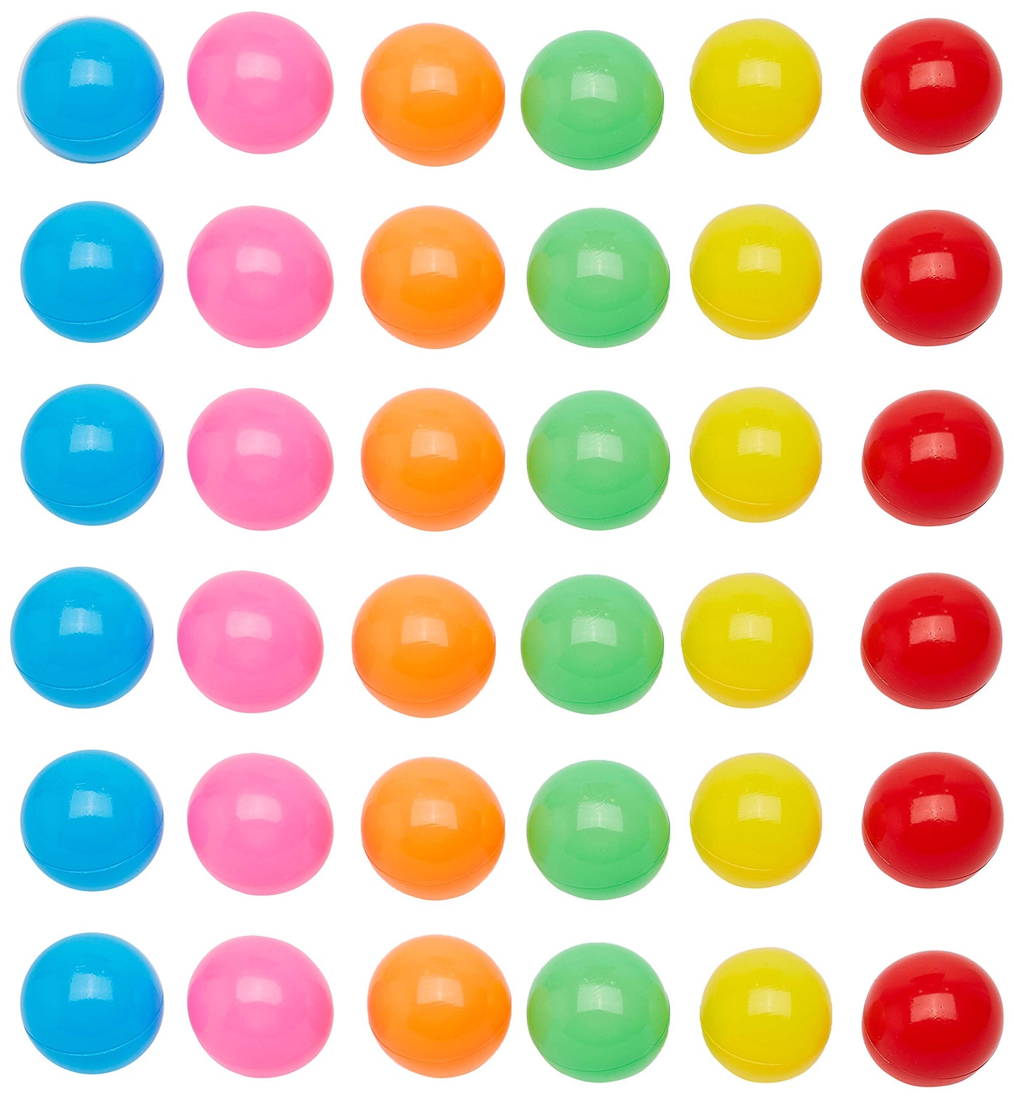 Amazon Basics BPA Free Ball Pit Balls with Storage Bag, Crush-Proof Plastic for Toddlers Kids 12+ Months Play, Phthalate Free, 6 Bright Colors, Pack